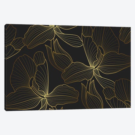 Golden Lily Canvas Print #ASY95} by Artsy Bessy Canvas Art Print