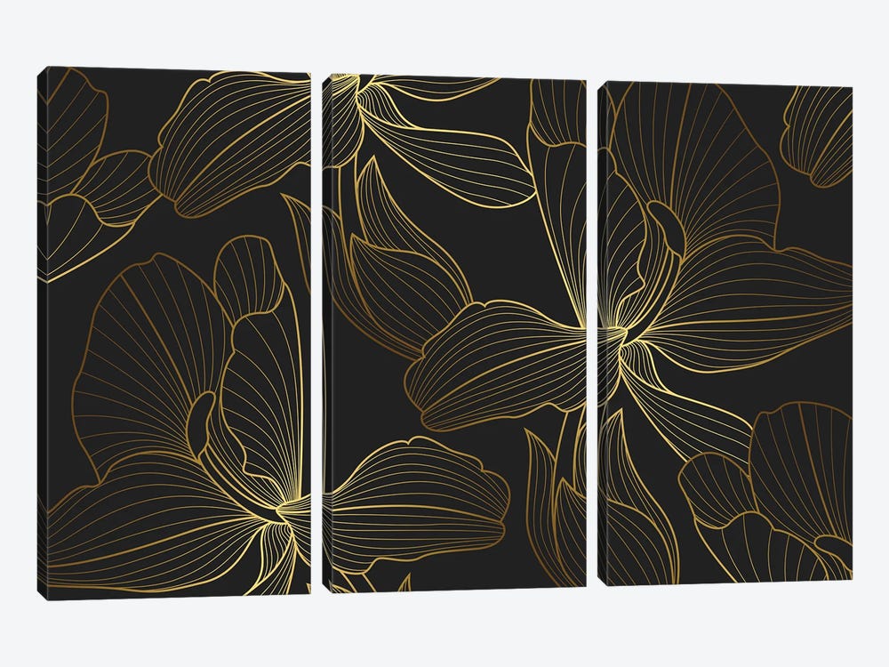 Golden Lily by Artsy Bessy 3-piece Canvas Print