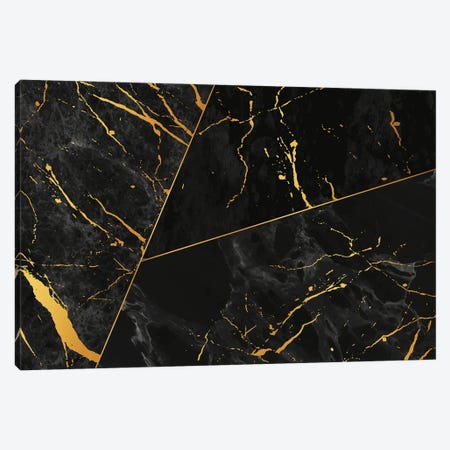 Elegant Black And Gold Marble Canvas Print #ASY99} by Artsy Bessy Canvas Art