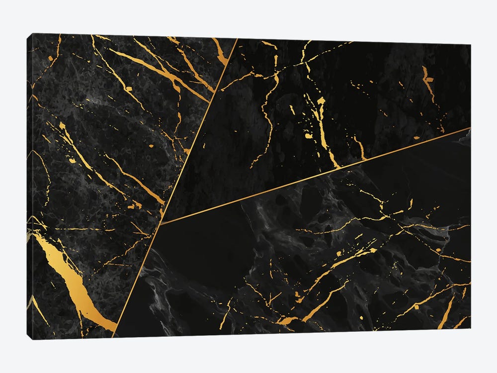 Elegant Black And Gold Marble by Artsy Bessy 1-piece Canvas Art Print