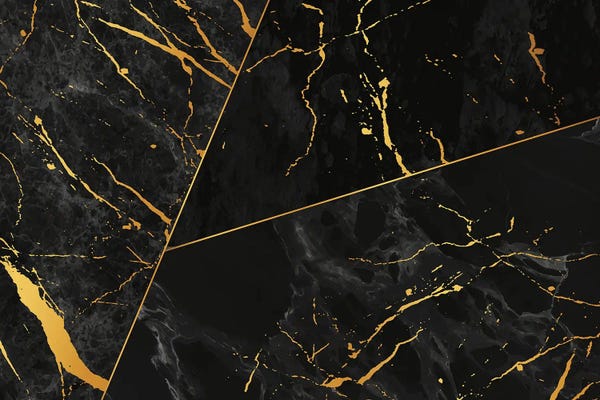 Agates, Geodes & Minerals: Elegant Black And Gold Marble by Artsy Bessy