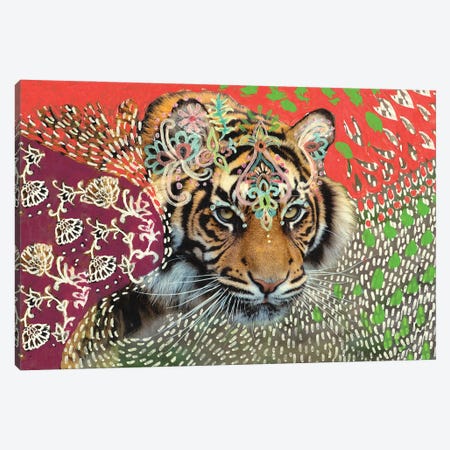 Inka Tiger Canvas Print #ASZ10} by Amber Somerset Art Print