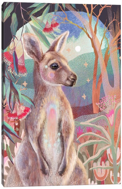 Kangaroo Canvas Art Print - Amber Somerset
