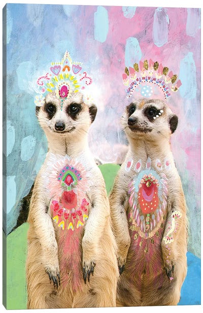 Meerkat Couple Canvas Art Print - Amber Somerset