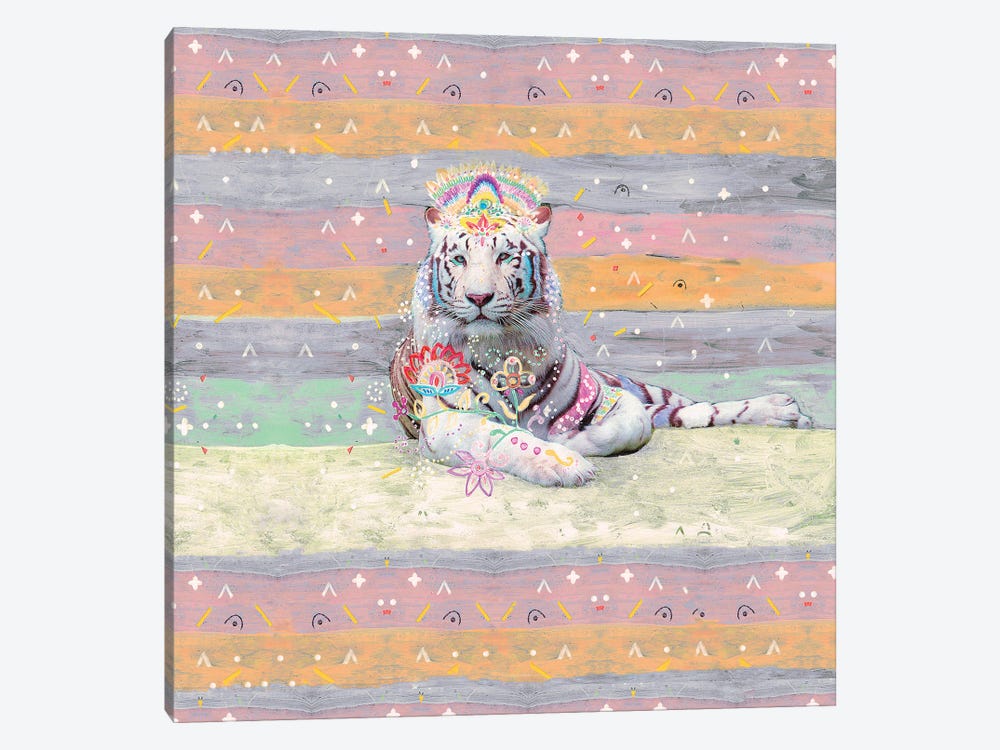 Mishka The White Tiger by Amber Somerset 1-piece Art Print