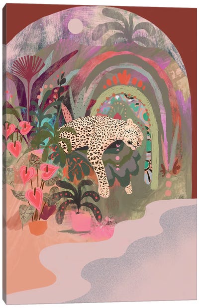 Sleeping Leopard Canvas Art Print - Digital Art