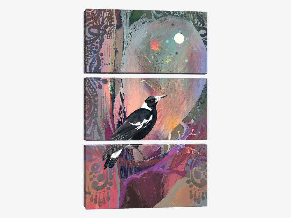 Mystical Magpie by Amber Somerset 3-piece Art Print