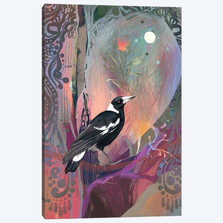 Mystical Magpie Canvas Print #ASZ20} by Amber Somerset Canvas Art