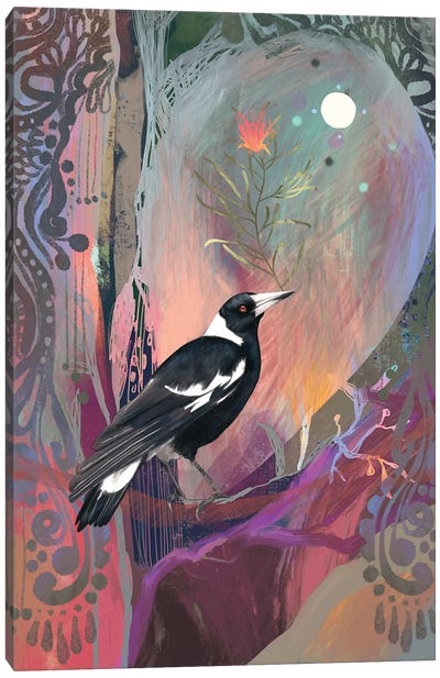 Mystical Magpie Canvas Art Print - Amber Somerset