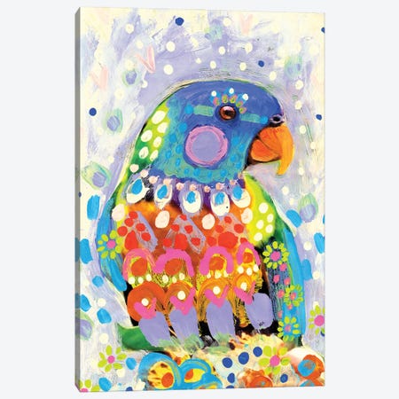Opalina Parrot Canvas Print #ASZ24} by Amber Somerset Canvas Art Print