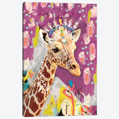 Purple Giraffe Canvas Print #ASZ38} by Amber Somerset Canvas Print