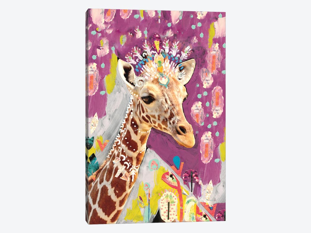 Purple Giraffe by Amber Somerset 1-piece Canvas Artwork