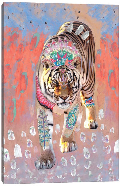 Dusk Indira Tiger Canvas Art Print - Hinduism Art