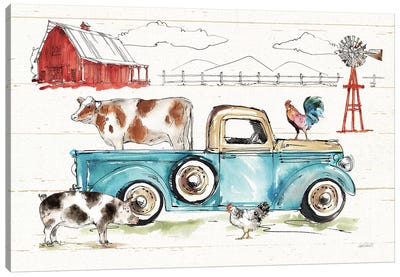 Down on the Farm I No Words Canvas Art Print - Chicken & Rooster Art
