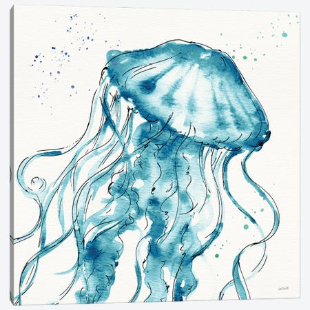 Deep Sea X Teal Canvas Print #ATA193} by Anne Tavoletti Art Print