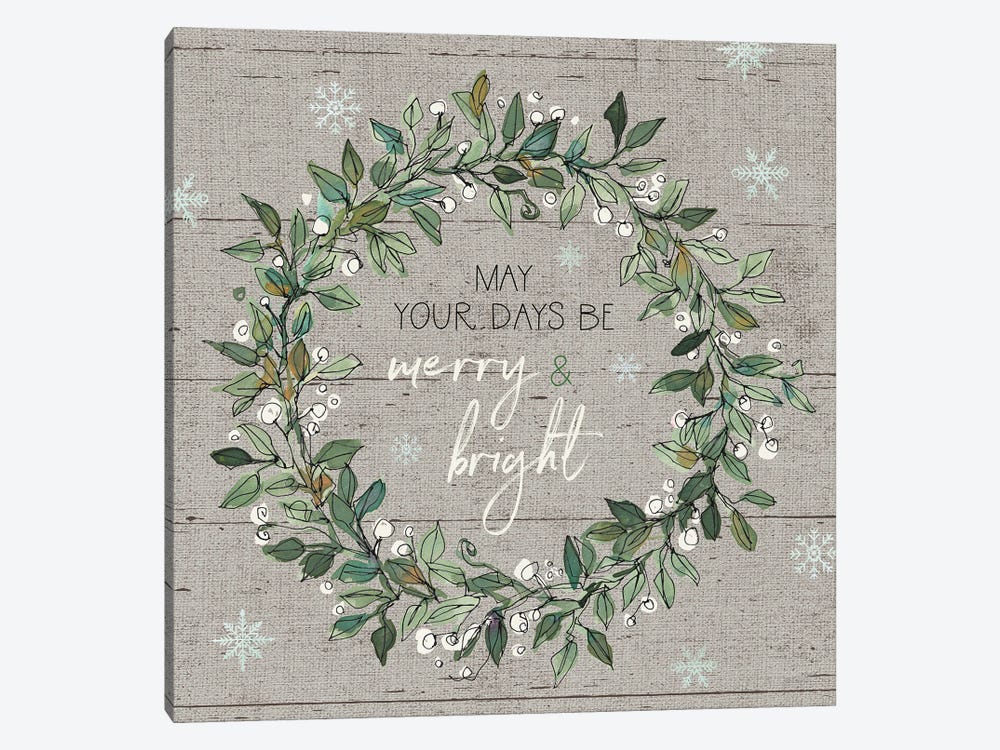 Holiday on the Farm IX - Merry and Bright by Anne Tavoletti 1-piece Canvas Art Print
