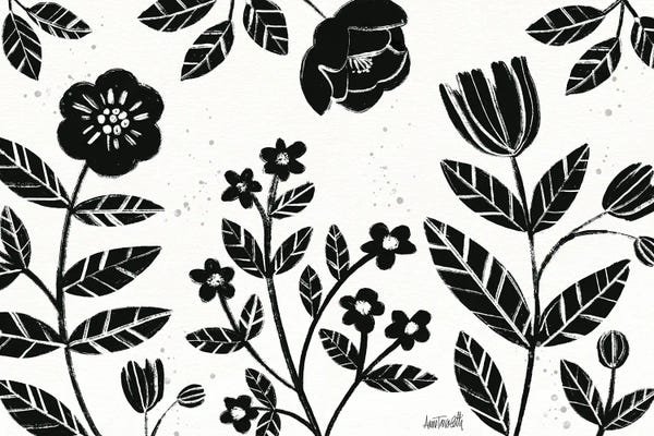 Black & White Florals: Bold Blooms I by Anne Tavoletti