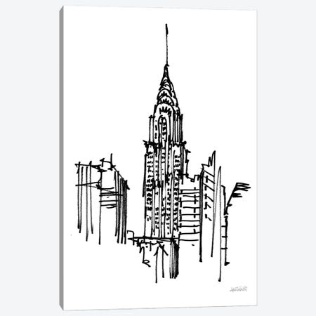 Chrysler Building Sketch Canvas Print #ATA245} by Anne Tavoletti Canvas Wall Art