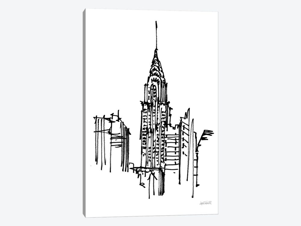 Chrysler Building Sketch by Anne Tavoletti 1-piece Canvas Artwork