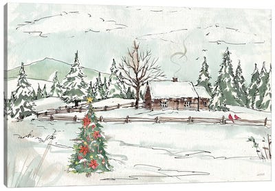 Seasonal Charm X Canvas Art Print - Christmas Trees & Wreath Art