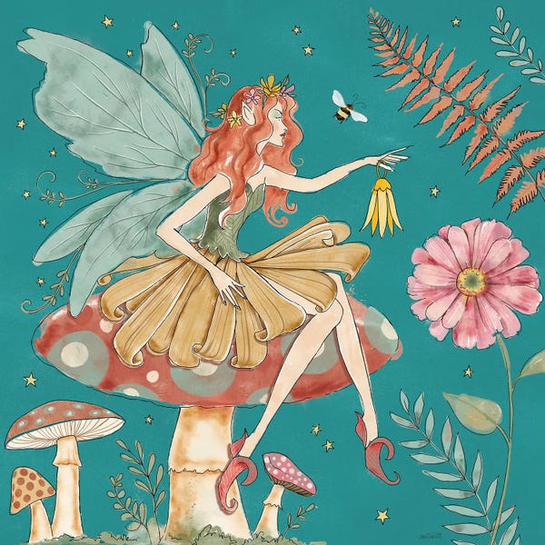 Fine Art Print: Garden Fairies Blue III by Anne Tavoletti