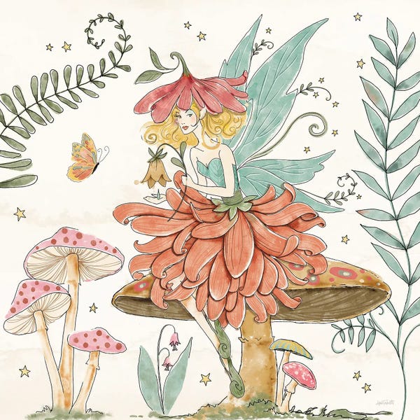 Fine Art Print: Garden Fairies IV by Anne Tavoletti