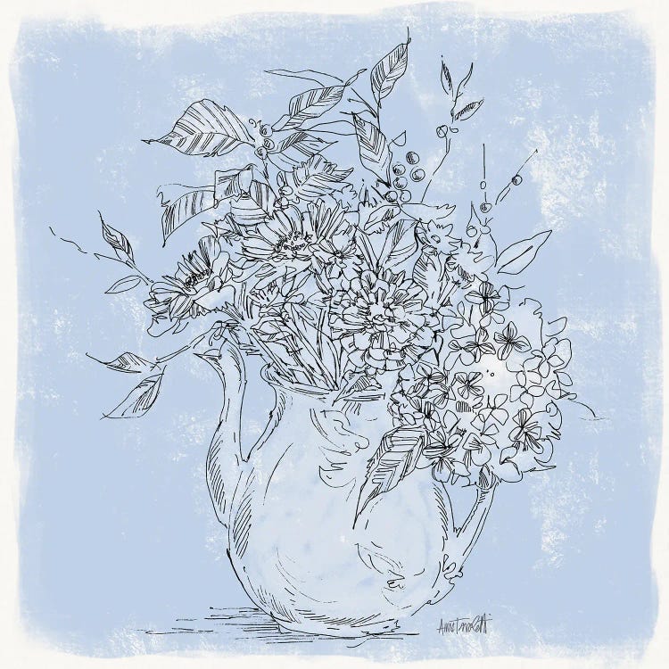 Bouquet In Pitcher Sketch by Anne Tavoletti wall art