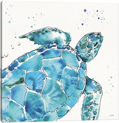 Deep Sea IX Canvas Art Print - Turtle Art