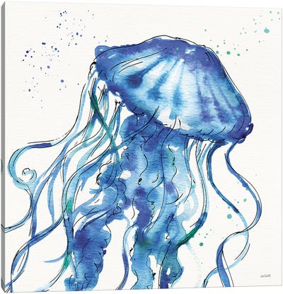 Deep Sea X Canvas Art Print - Jellyfish Art