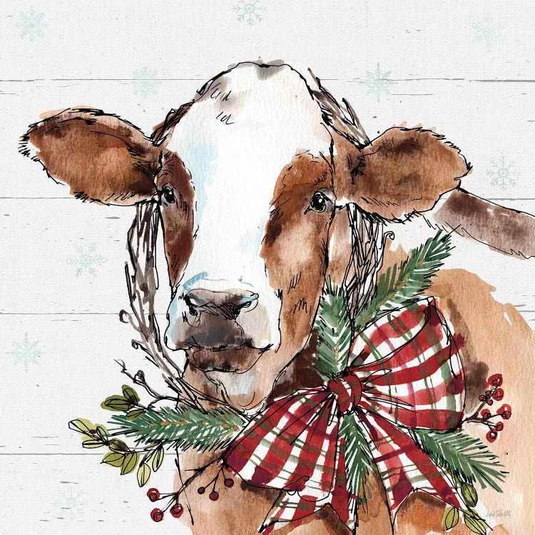 Christmas Cow by Anne Tavoletti wall art