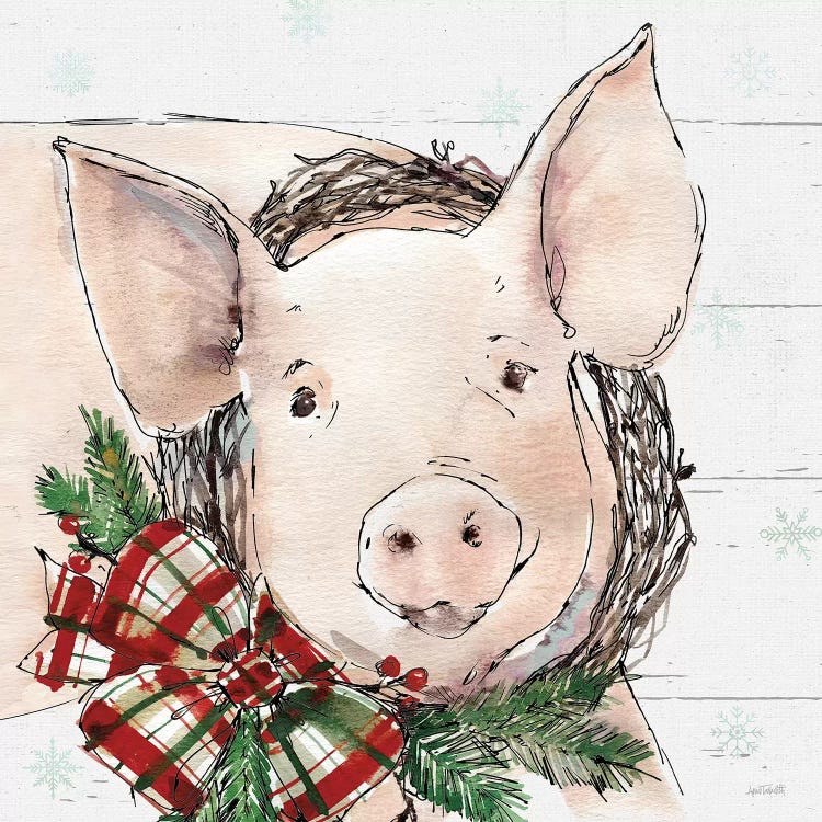Christmas Pig by Anne Tavoletti wall art