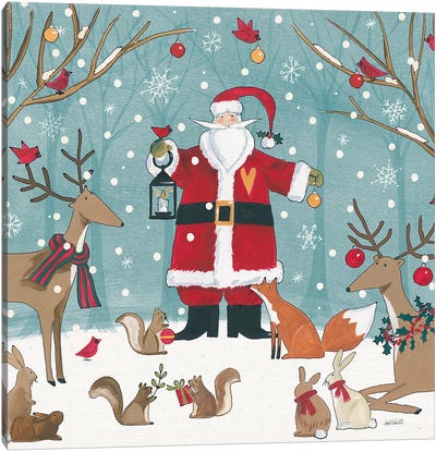 Woodland Christmas VI Canvas Art Print - Warm & Whimsical