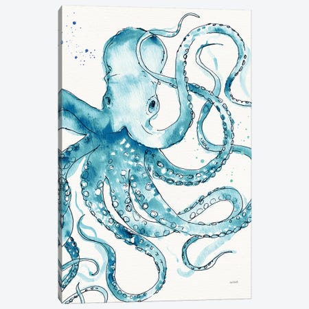 Deep Sea VIII Teal Canvas Print #ATA82} by Anne Tavoletti Canvas Wall Art