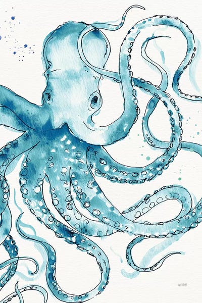 Kids Ocean Life Art: Deep Sea VIII Teal by Anne Tavoletti