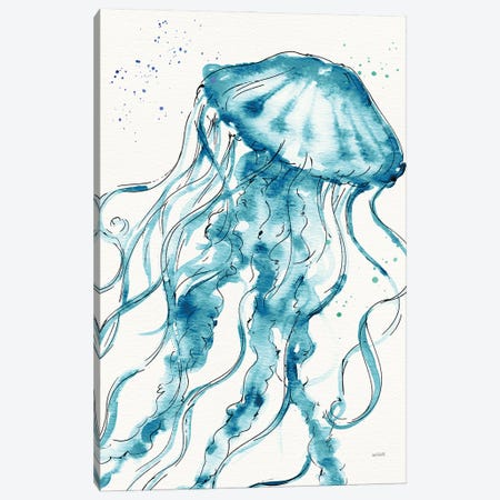 Deep Sea X Teal Canvas Print #ATA83} by Anne Tavoletti Canvas Artwork