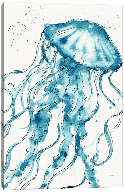 Deep Sea X Teal Canvas Art Print - Anne Tavoletti