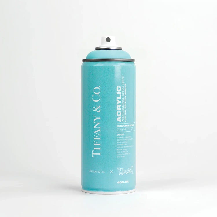 Brandalism Tiffany & Co Spray Paint Can by Antonio Brasko wall art