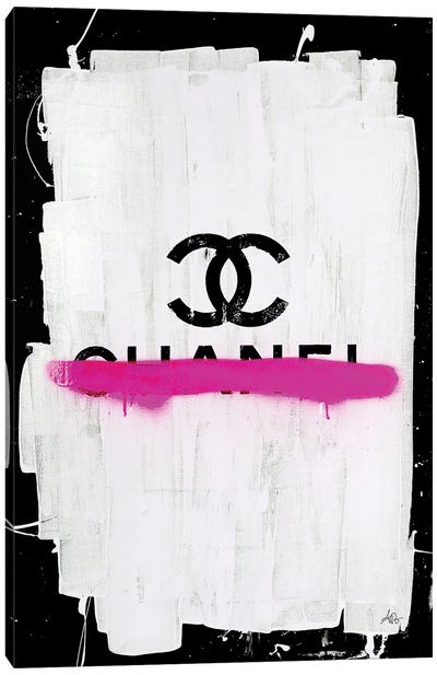 Chanel with Pink Overspray Canvas Art Print - Antonio Brasko
