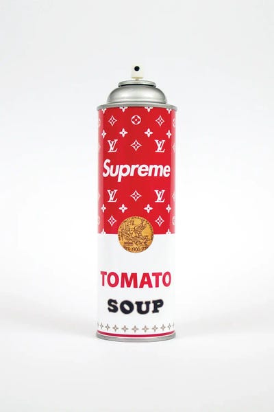 Re-Imagined Masters: Supreme Louis Vuitton Soup Spray Paint Can by Antonio Brasko