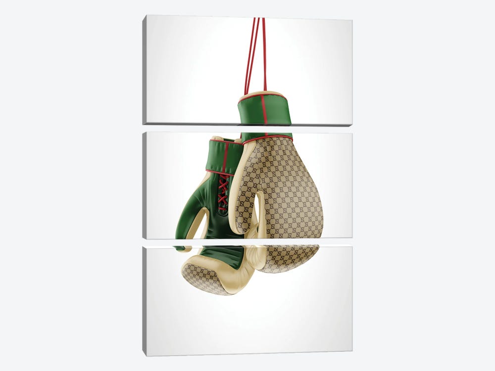Gucci Boxing Gloves by Antonio Brasko 3-piece Art Print