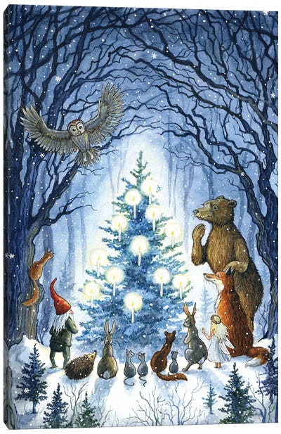 Enchanted Tree Canvas Art Print - Rabbit Art