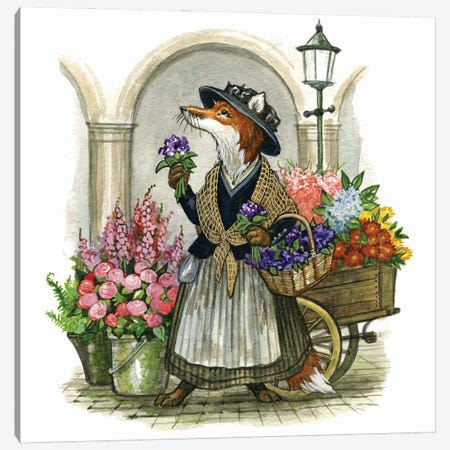 Flower Seller Canvas Print #ATD16} by Astrid Sheckels Canvas Art Print