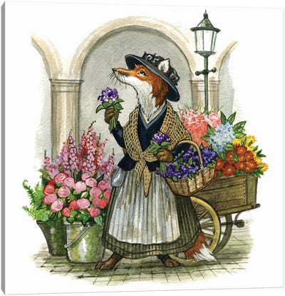 Flower Seller Canvas Art Print - Astrid Sheckels