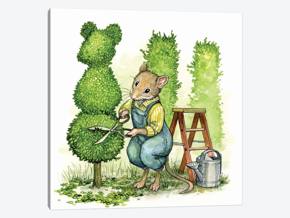 Garden Mouse by Astrid Sheckels 1-piece Canvas Wall Art
