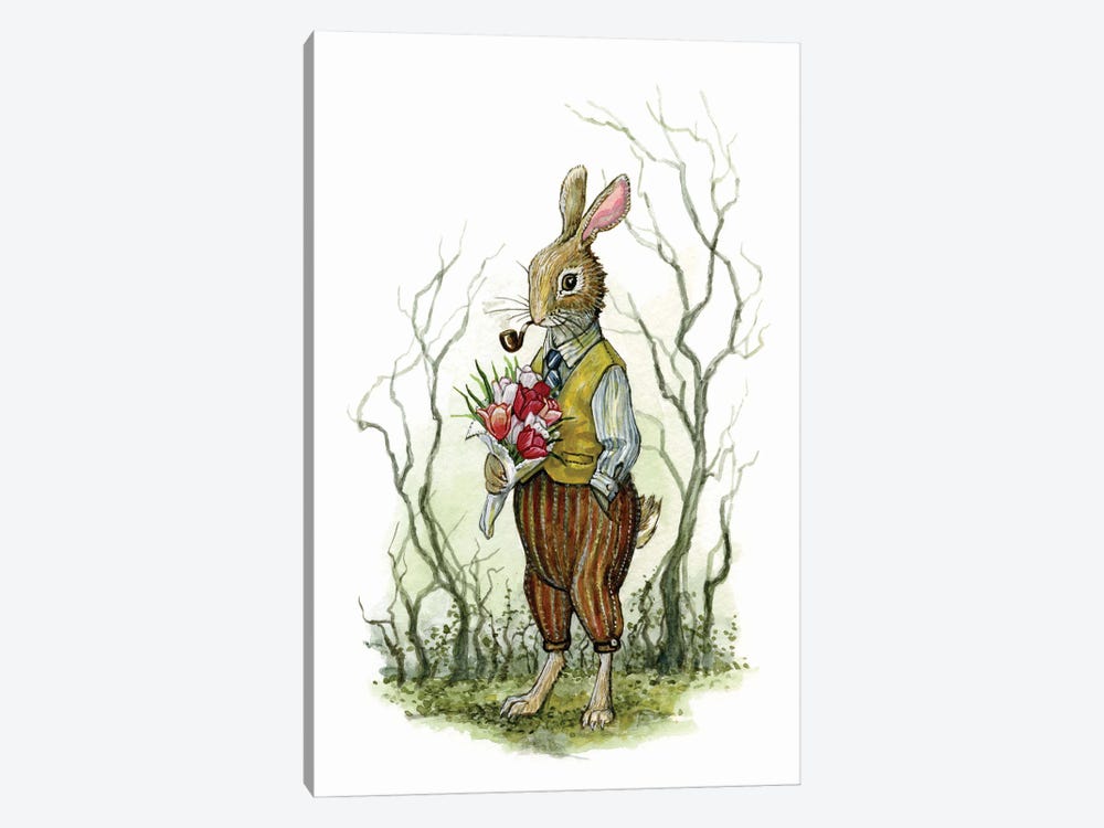 Jeremiah Rabbit by Astrid Sheckels 1-piece Canvas Print
