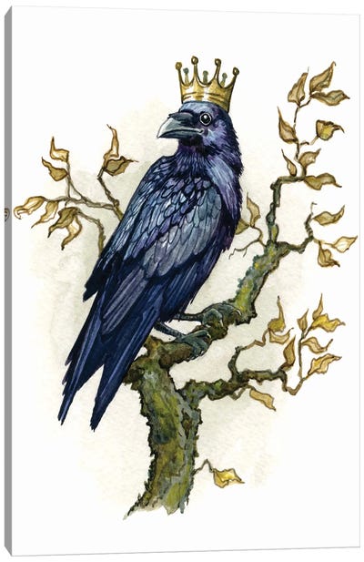 King Raven Canvas Art Print - Raven Art