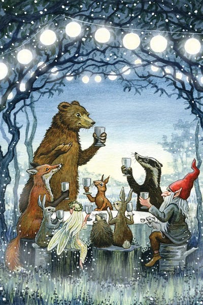 Kids Animal Art: Moonlight Feast by Astrid Sheckels