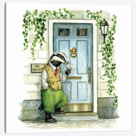 Mr. Badger Canvas Print #ATD28} by Astrid Sheckels Art Print