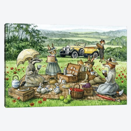 Picnic Among The Poppies Canvas Print #ATD33} by Astrid Sheckels Canvas Artwork