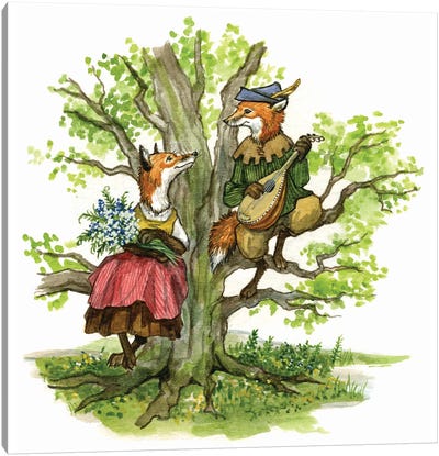 Squire Foxs Sonnet Canvas Art Print - Fairytale Scenes